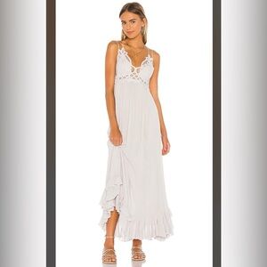 Free People adella maxi slip dress women's L boho lace